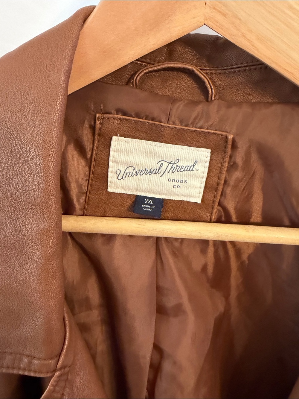 Universal Thread Women's Cognac Faux Leather Moto Jacket - Picture 2 of 3